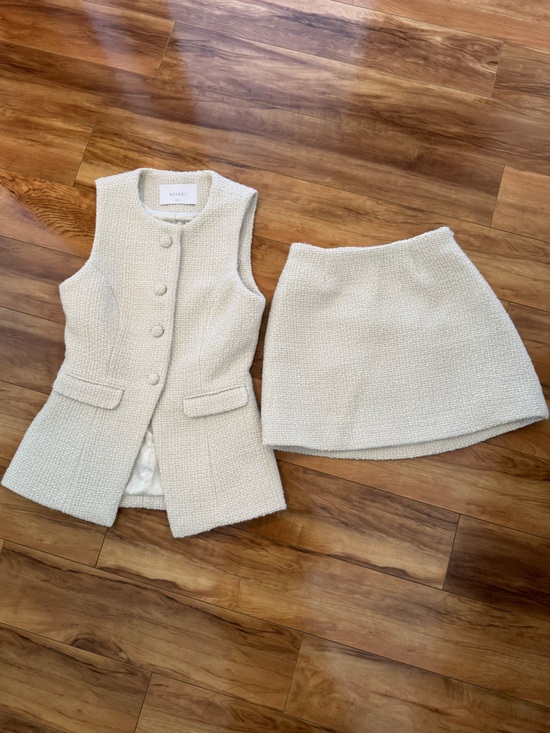 Meshki Dresses & Skirts - Meshki Tweed Vest & Mini Skirt Set